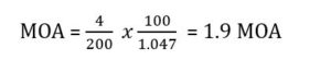 MOA example Calculation