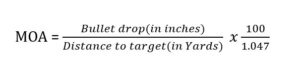 Bullet Drop MOA formula